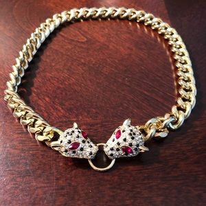 Express Gold Necklace w/ embellished Lions Head